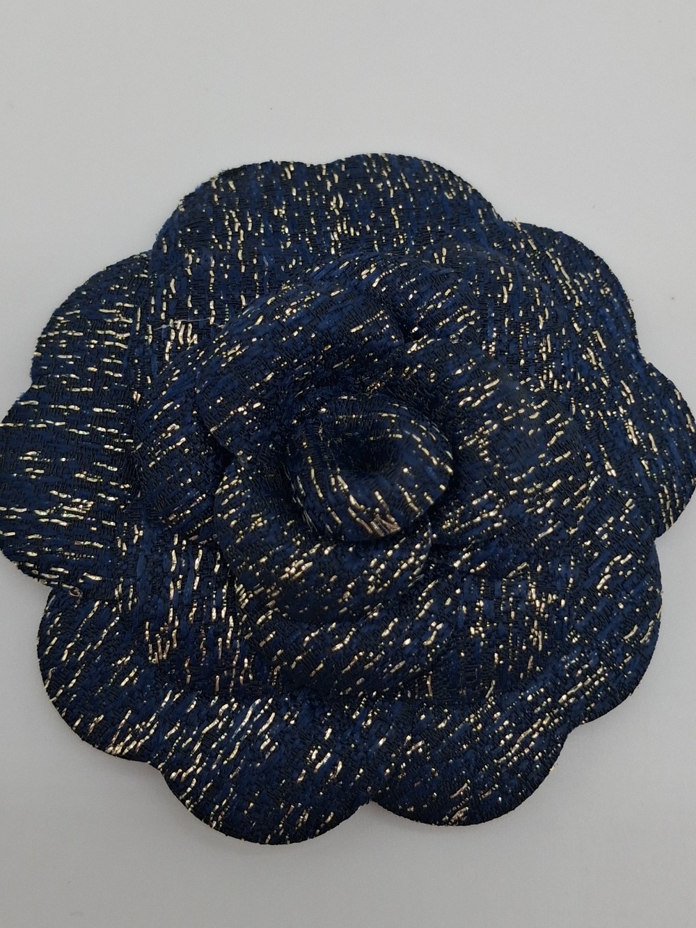CHANEL 2025 Holiday Navy Gold Tweed Camellia Gift Packaging Embellishment